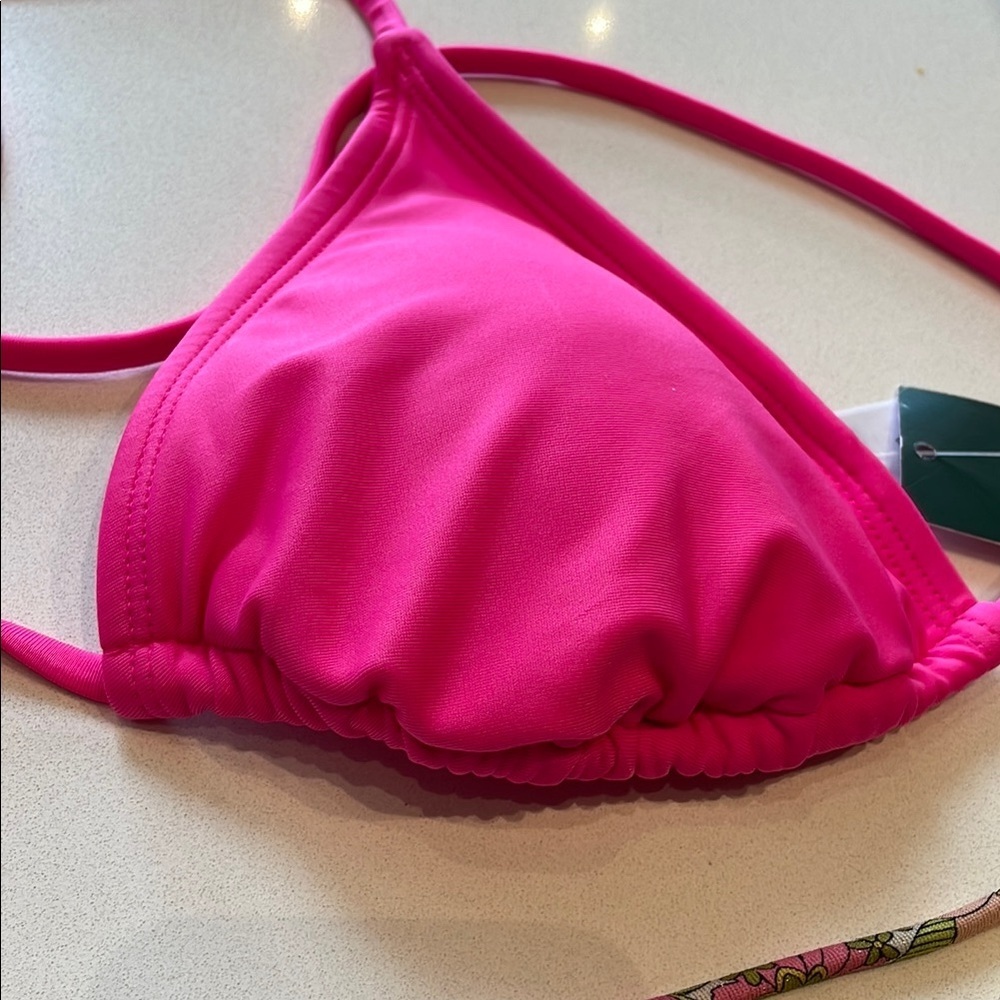 🆕 Wild Fable Pink Bikini Top, String Ties, Size L (12/14) - Picture 3 of 4